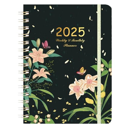 Elegant Design 2025 Planner Notebook, Monthly and Weekly 2025 Calendar, Practical 2025 Planner, Decorative Student Calendar 2025