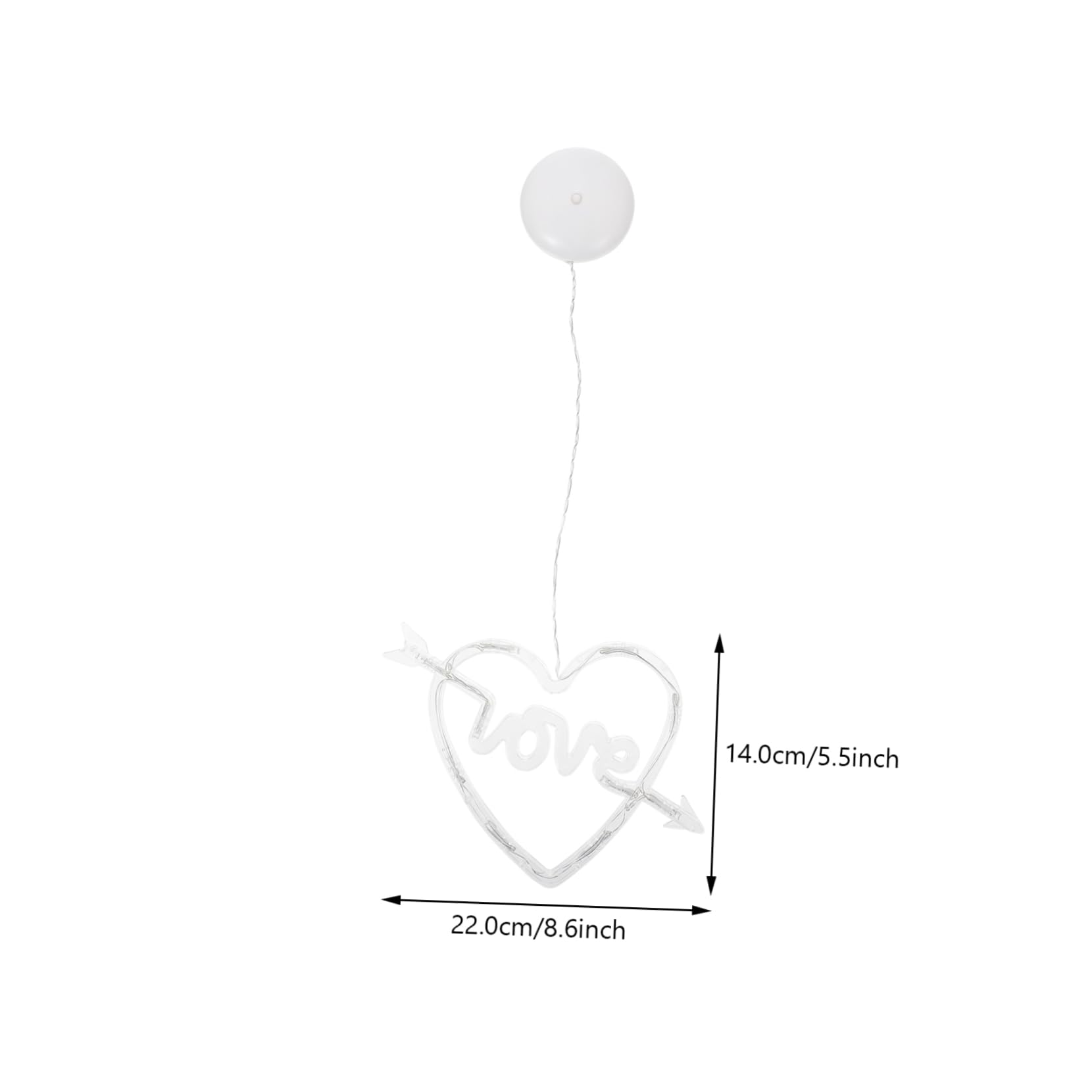 NUOBESTY Delicate Led Heart Shaped Cup Light for Valentine's Day Home Decor Easy to Install Hanging Decoration for Bedroom Living Room Window Patio No Batteries Included