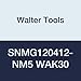 Walter Tools SNMG120412-NM5 WAK30 Carbide Tiger-Tec Negative Indexable Turning Insert, 3/64" Corner Radius, 1/2" IC, 3/16" Thick, 0.047" - 0.197" Depth of Cut (Pack of 10)