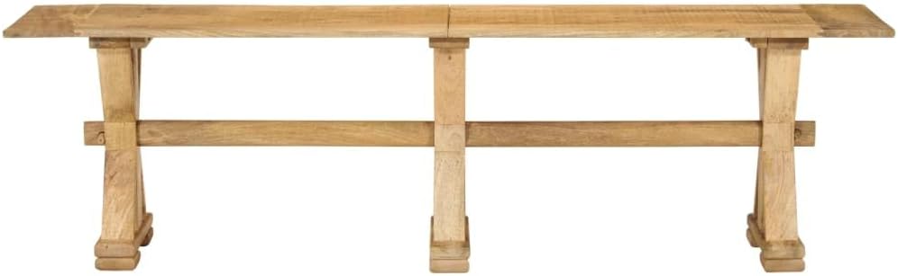 vidaXL Bench Natural Wood Solid Mango Wood Large Durable Outdoor Bench