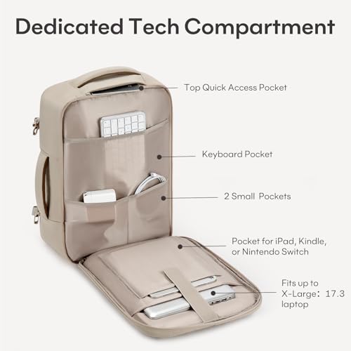 Mochila de viaje 40L para mujer y hombre, aprobada para vuelo miniatura 4