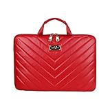 SANDY LISA Capri Women Laptop Sleeve |Compatible with MacBook Pro 14 inch | MacBook Air/Pro 13-13.3 Notebook | MacBook Air M2 13 inch | Buttery Soft Padded Chevron - Red