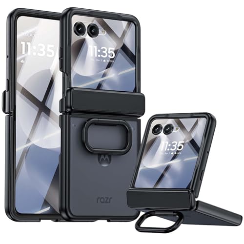 Moto Razr 60 Ultra�p�P�[�X�A�����X�N���[���v���e�N�^�[���q���W�v���e�N�^�[�A����~�߃����O�z���_�[�t���A�ϏՌ��X�����}�b�g�����P�[�X