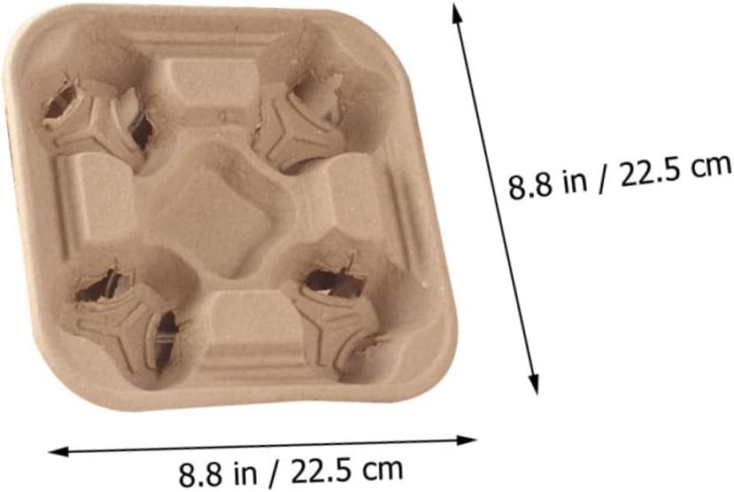 HEALLILY 25pcs Eco-Friendly Paper Pulp Cup Holder Tray Design for Milk Tea and Coffee Takeout Packing to Prevent Spills for Outdoor Events and Daily Use