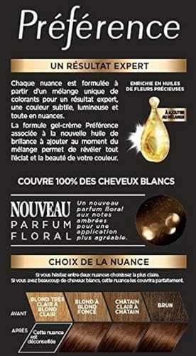 L’ORÉAL PARIS - Coloration Cheveux Permanente - Longue Durée & Lumineuse - Couvre 100% des Cheveux Blancs - Préférence - Nuance : Bruges (5.0), Châtain Clair (Lot de 2)