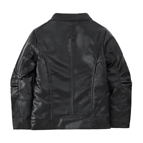 LJYH Boy's Collar Faux Motorcycle Leather Jacket Kids Biker Coats3