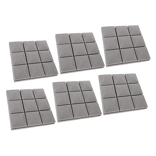 ibasenice 6pcs High-density Flame-retardant Acoustic Absorption Panels 30x30x5cm Self-adhesive Soundproof Boards for Recording Studios Drum Rooms and Home Theatres in Grey