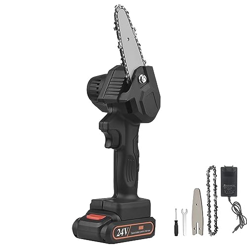 Mini Serra Eletrica 24V de Mao Motoserra Corta Madeira Arvore Lenha Carpintaria Galhos Bambu Jardina