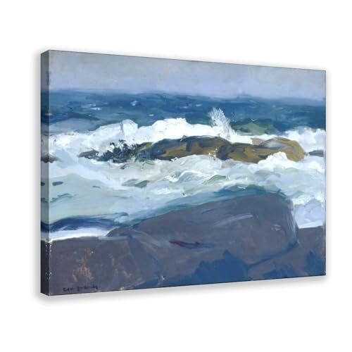 Toile George Bellows Récif rocheux du Maine déco murale premium avec cadre suspendu