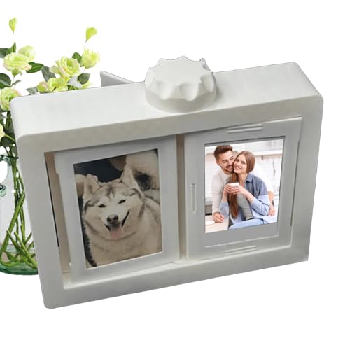 Marco giratorio para la frente, girador de páginas con de fotos, manivela de 360 grados, juego de mesa para 12 tarjetas para habitación familiar, pareja, amigos en el dormitorio. Este marco