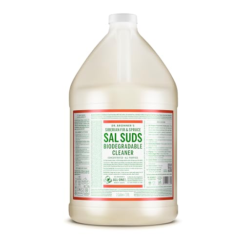 Dr. Bronner’s – Sal Suds Biodegradable Cleaner (1 Gallon) – All-Purpose, Pine Cleaner for Floors, Laundry and Dishes, Concentrated, Cuts Grease and Dirt, Powerful Formula