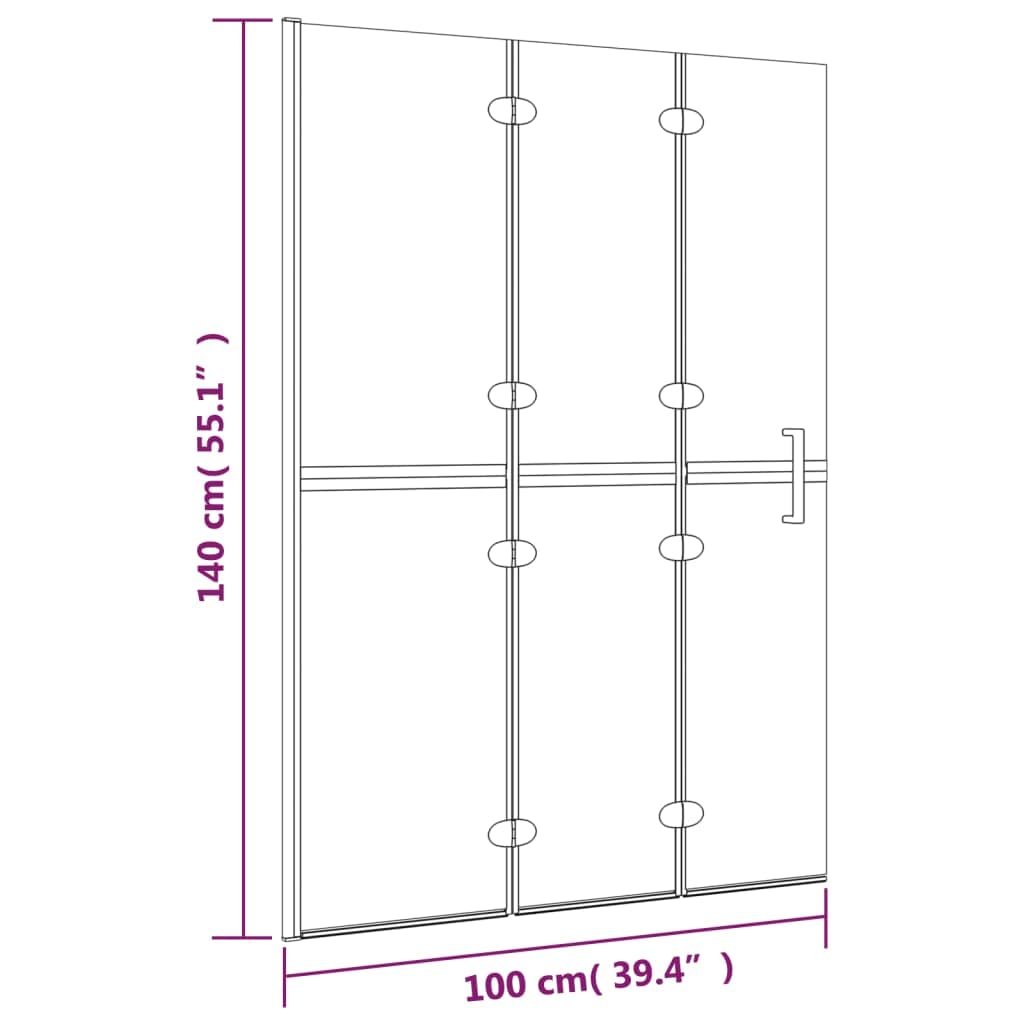 Składana kabina prysznicowa ESG 100 x 140 cm, biała | Aluminiowa rama, szkło bezpieczne, składana konstrukcja, łatwy dostęp