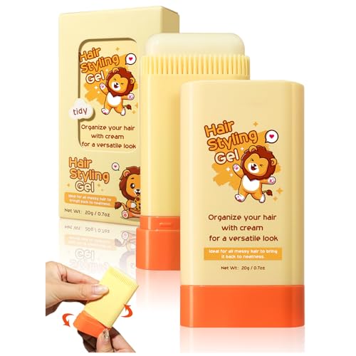 Hair Styling Gel for Kids, Children’s Hair Wax Stick – Built-in Comb 2-in-1 Hair Finishing Stick, Natural Ingredients Refreshing and Non-Greasy, Easy to Styling, 0.71oz