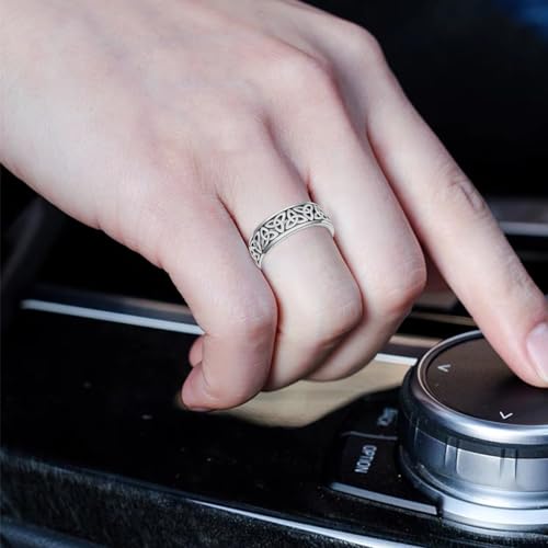 Celtic Knot Ring Sterling Silver 8mm Celtic Knot Wedding Band Ring Gift for Men Women2