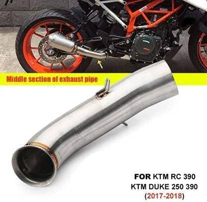 Image of Exhaust Muffler Mid Bend Pipe Compatible with KTM RC 390, Duke 125, Duke 250, and Duke 390 | Durable Performance Bike Silencer Connector