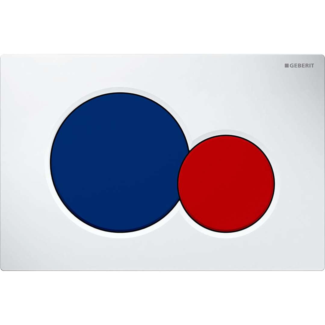 Plaque Geberit Sigma01 blanche pour moderniser une salle de bains Duofix