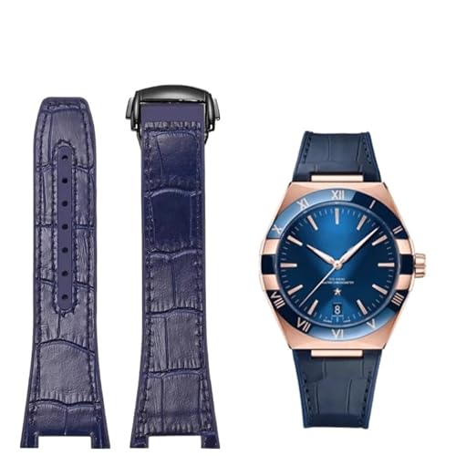Bracelet en caoutchouc cranté et cuir pour le quotidien en Omega Constellation