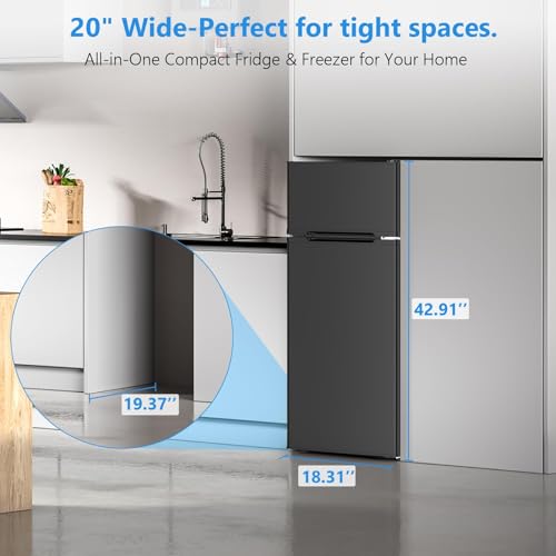 4.5 Cu.Ft Mini Fridge with Freezer, 2 Door Compact Refrigerator, Small Fridge with Adjustable Thermostat Energy Ultra Quiet