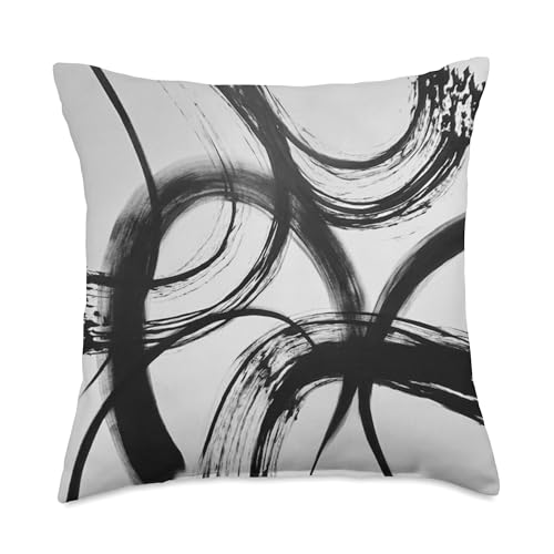 Black and White Abstract Design, Contemporary Fun Art Throw Pillow