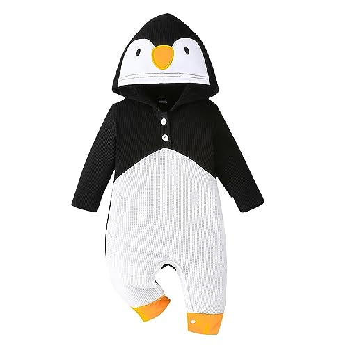 Image of Gakizon Baby Boy Baby Girl Cute Halloween Outfits Long Sleeve Hoodie Toddle Fall Winter Infant Funny Romper Jumpsuit