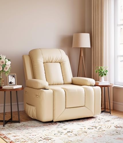 Image of GarveeHome Oversized Wide Power Lift Recliner Chair - Heat and Massage, Faux PU Leather, Adjustable Back and Legs, Electric Lift Chair Designed for The Elderly and People with Mobility impaired