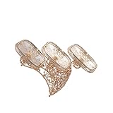 BEALIFE de Vidrio Premium Que exhibe Frutas, refrigerios y postres decoración de Cocina con Dibujo Manual y Proceso lámina Dorada. Bandejas para Servir Alimentos. Decoración