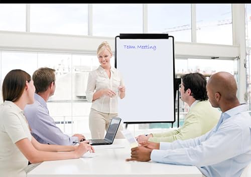 TUKA-i-AKUT Pizarra Blanca de Caballete Magnética 90x60cm, Altura Ajustable Plegable, con Soporte para Papel, Escribible y Limpiable, Rotafolios con U-Forma Soporte, Marco Negro, TKD8711 - imagen 8