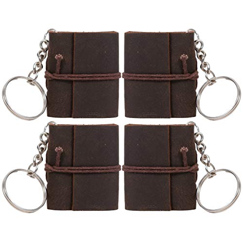 TUZECH Handmade Leather Bound Book of Shadows Mini Leather Journal Notebook Blank Unlined Small Pocket Tiny Journal For Office Artist Architect Personal Notes Vintage Diary for Women and Men Set Of 4