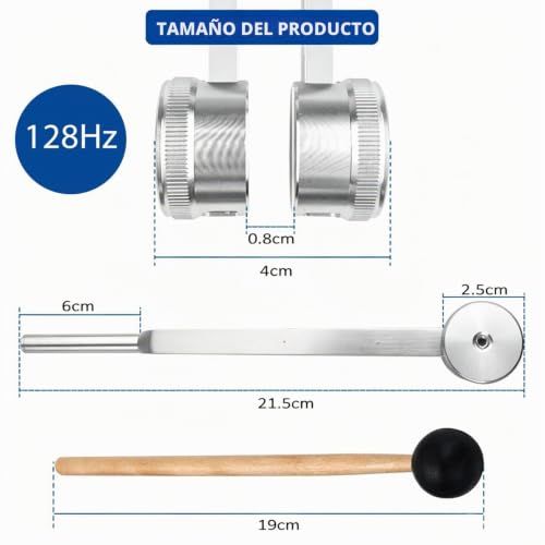 Miniatura 7 de Dalephoric Juego De Diapason 128 Hz, Diapasones Terapéuticos De Aleación De Aluminio, Respuesta De Frecuencia Precisa, Para Terapia De Chakras, Terapia De Sonido, Yoga, Meditación Y Relajación