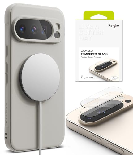 Coque Pixel 10 Pro Onyx Ringke Warm Gray et verre trempe MagSafe