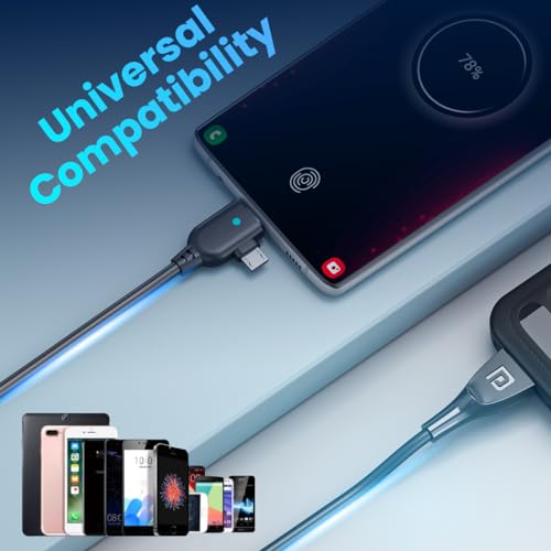 Image of Portronics Konnect Spydr 2 Multi-Functional Charging Cable (Type C + Micro USB) 3.0 A Output, PVC Material(Black)