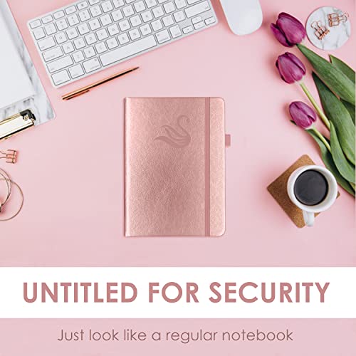 Elegant Password Book With Alphabetical Tabs - Hardcover Password Book For Internet Website Address Login - 5.2" X 7.6" Password Keeper And Organizer W/Notes Section & Back Pocket (Rose Gold) #TOP1