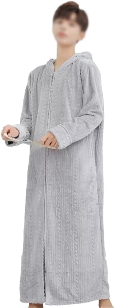 Hooded Nightgown Men's Winter Coral Hair Thickened Long Size Nightdress Couple Bathrobe