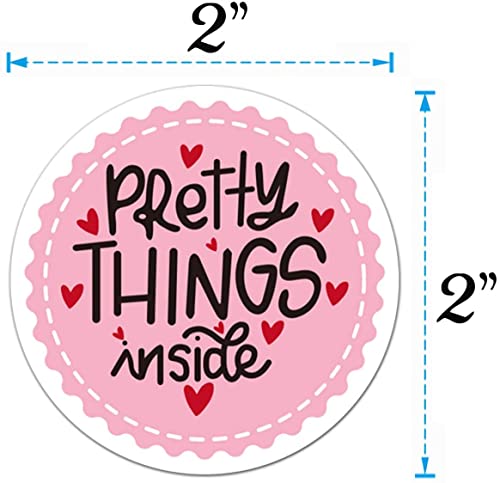 Wootile WOOTILE2022021603 Pretty Things Inside Stickers-Round Pink Small Business Thank You thumb #7