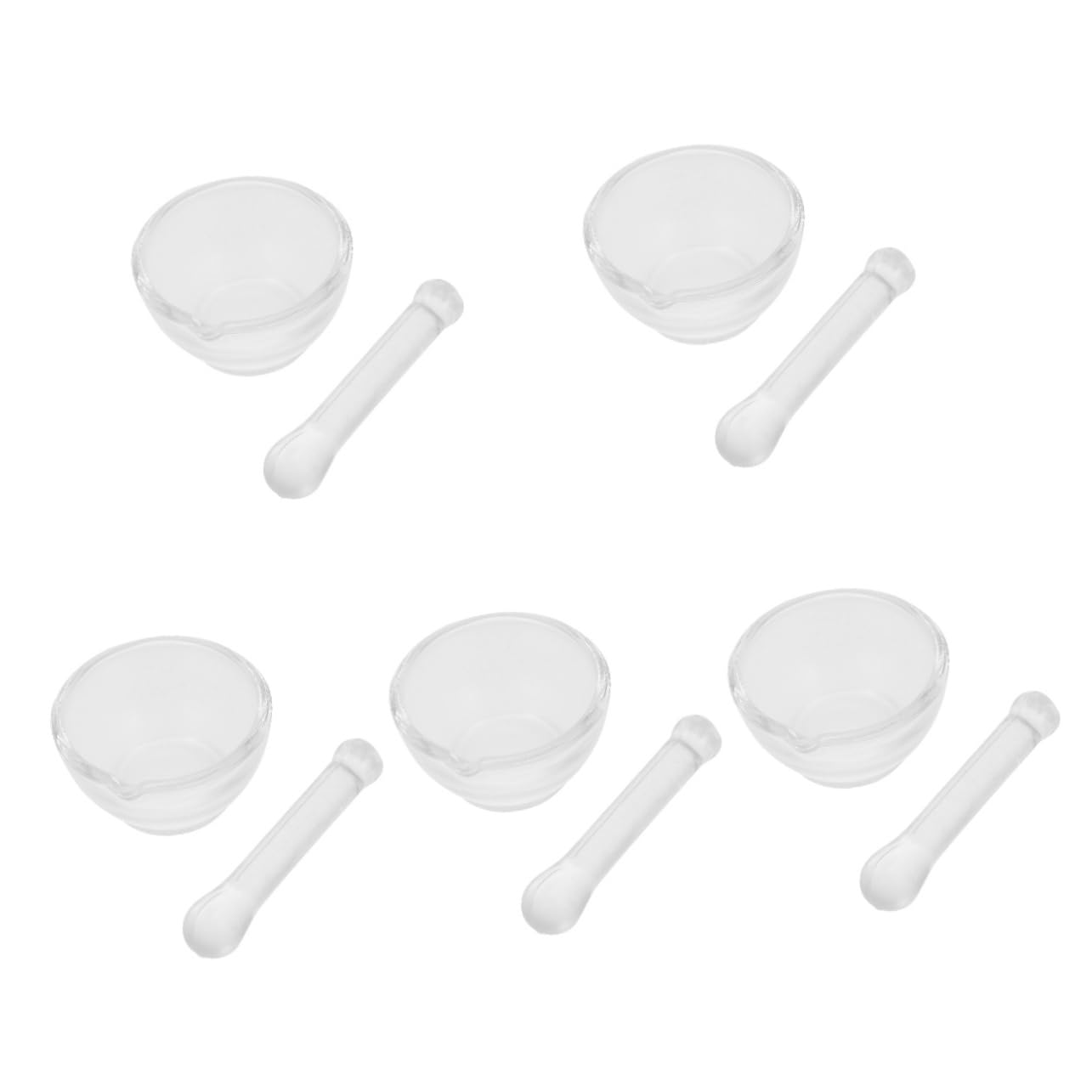 CHILDWEET 5sets Glass Pestle and Bowl Marble Mortar and Pestle for Science Lab Kitchen Making