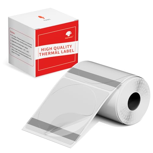Image of Phomemo Thermal Labels - Clear Circle Labels, M110 /M220 /M221 /M120 /M200, Transparent, 1.96 inchx1.96 inch (50x50mm), Round Stickers for Logo /Barcode /Address
