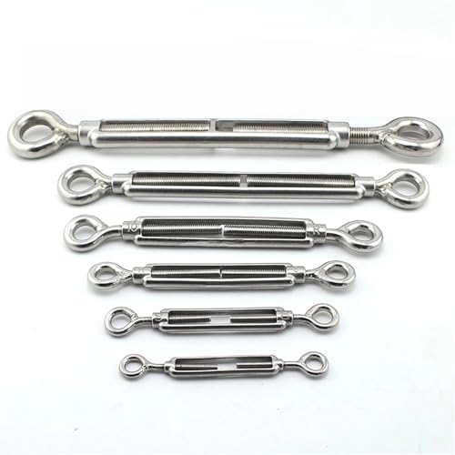 Tensor de cable con tensores de alambre, 10 piezas M4 a M14 gancho y gancho/O a O tensor de alambre de acero inoxidable 304 ojo y ojo tensor de cuerda para jardín (M4) miniatura 3