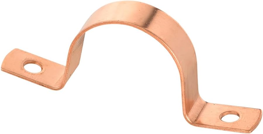 30-Pack EFIELD 1-Inch Copper Pipe Straps, Two-Hole Clamp Mount, Copper Made, (COPPER025)