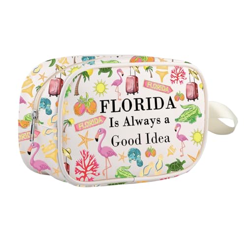 TIIMG Florida Is Always A Good Idea Gift Florida Cosmetic Bag Summer Vacation Traveller Makeup Zipper Pouch (florida mb)