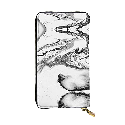 Portefeuille en cuir véritable marbre noir idée cadeau mixte originale