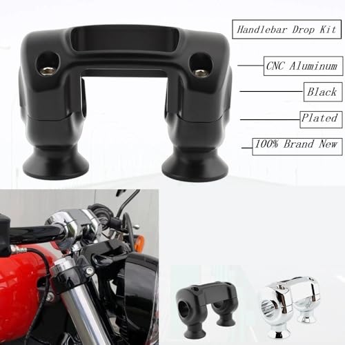 Abrazadera manillar de aluminio negro de alta resistencia para Dyna 2