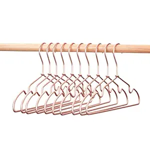 Koobay Non Slip 32CM Gold Copper Light Wire Children Clothes Suit Coat Metal Hanger (60)