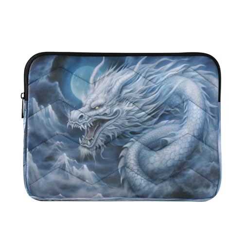 Funda para portátil blanca Dragon Clouds 13-14 pulgadas miniatura 1