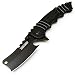 AJBLADES 8" Tactical Cleaver Folding Pocket Razor Spring Assisted Knife - AJ329 (BLACK)