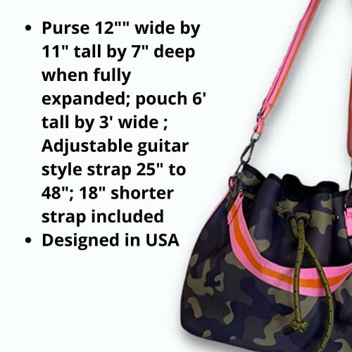 Image of Dallas Hill Mini Crossbody Handbag for Women, Black Crossbody Purse with Red & Silver Stripe,Adjustable Shoulder Strap