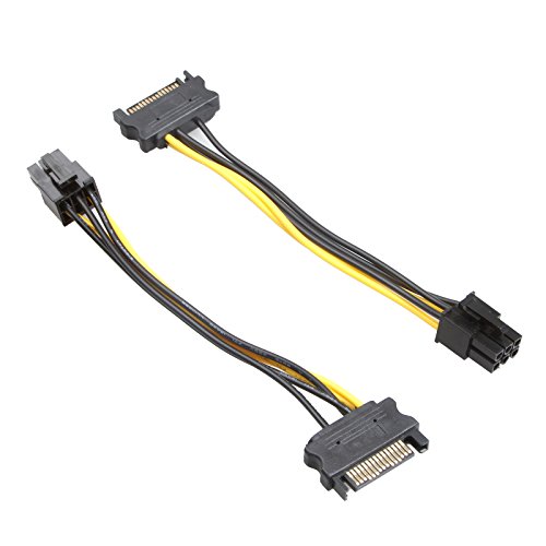 Lianshu 3Pack 6 Pin Pci-E To Sata Power Cable - 8 Inches #TOP3