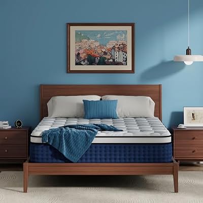 Luxysea Queen Mattress 10 Inch, Plush Queen Size Mattresses, Individually Wrapped Pocket Springs Pressure Relief, Cooling Sleep Motion Isolation, CertiPUR-US Certified