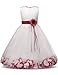 NNJXD Girl Tutu Flower Petals Bow Bridal Dress for Toddler Girl Size 6-7 Years Big Red