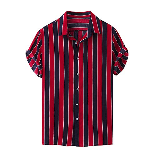 Chemise Hawaï à fleurs rouge idéale pour les soirées plage et barbecues d'été décontractés