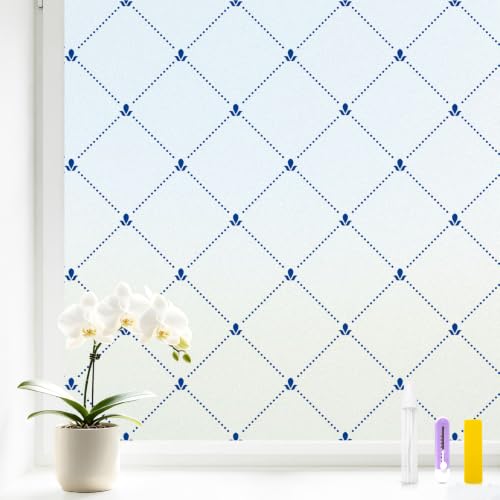 SOMWISE Frosted Window Privacy Film, Day and Night, Static Cling, 23.5X 78.5